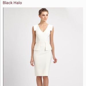 Black Halo Tailored Peplum Midi Dress.
